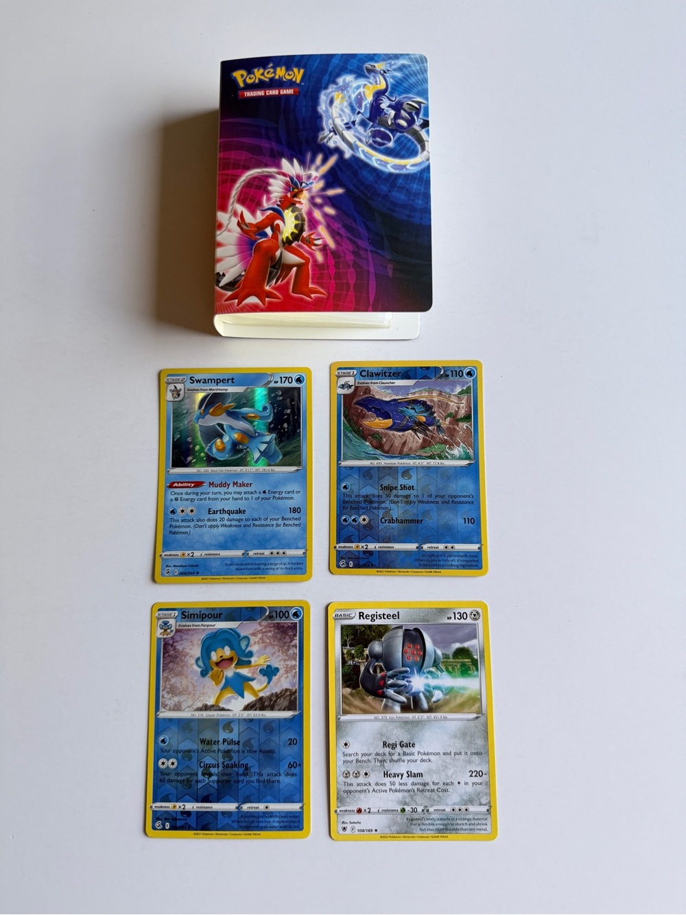 Pokémon TCG 4 Card Lot + 2023 Koraidon Miraidon Mini Portfolio Binder 60 Card